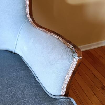 LOT 500: Vintage Wing Back Chair with Floor Lamp