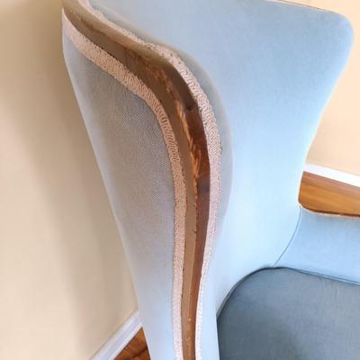 LOT 500: Vintage Wing Back Chair with Floor Lamp