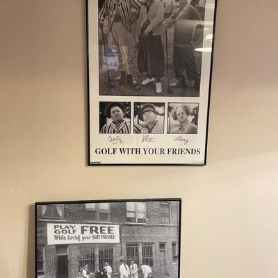 Golf posters frames