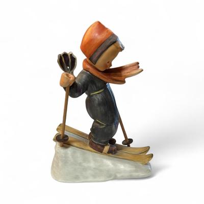 Sale Photo Thumbnail #669: Goebel Hummel Skier Figurine Model 59  Right Ski Pole Top Broken Off.