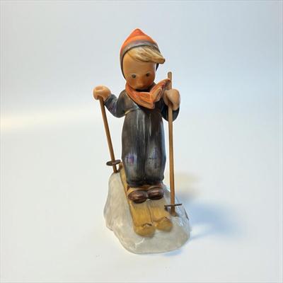 Sale Photo Thumbnail #670: Goebel Hummel Skier Figurine Model 59  Right Ski Pole Top Broken Off.
