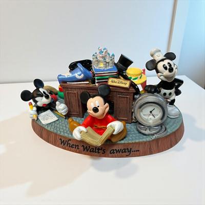 Sale Photo Thumbnail #681: Walt Disney "When Walt's Away Mickey Mouse Figurine  Clock needs new battery
Approximately 6.5"x3"