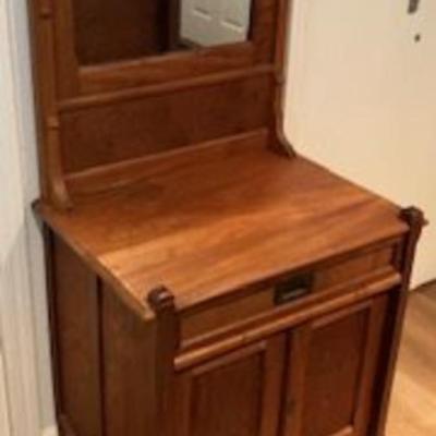 Antique Victorian Washstand With Mirror