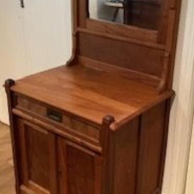 Antique Victorian Washstand With Mirror