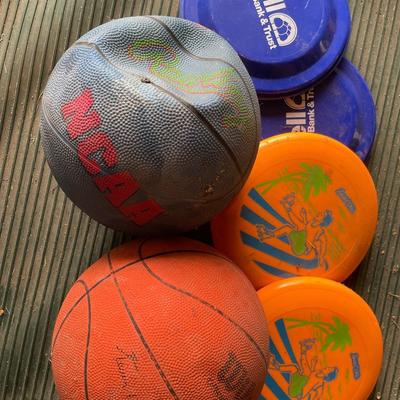 Basketballs and frisbees