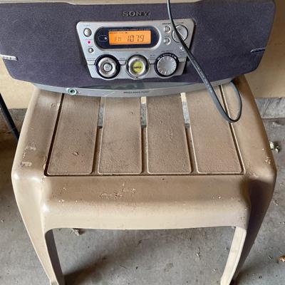 Radio and outdoor table