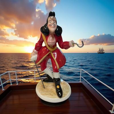 Sale Photo Thumbnail #701: Walt Disney Captain Hook Porcelain Figurine from the Movie Peter Pan.  I've Got You This Time
Approximately5.5" tall