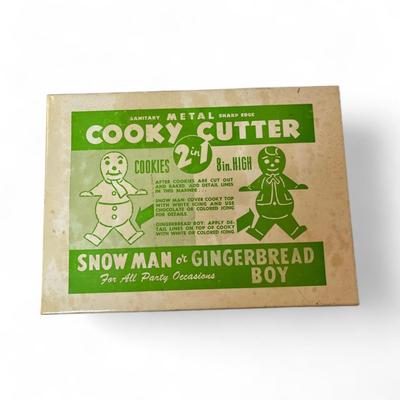 Sale Photo Thumbnail #715: Vintage Cooky Cutter Metal Sharp Edge Snowman or Gingerbread  Boy  8" High