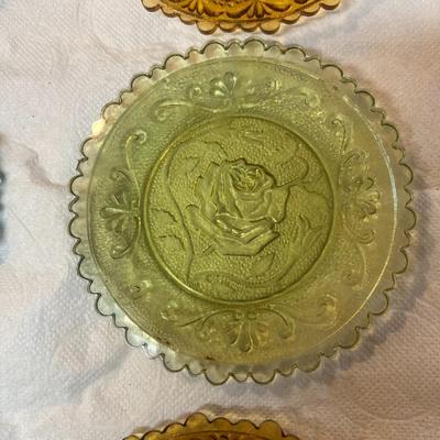 Sale Photo Thumbnail #724: Vintage Imperial Glass Americana Cup Plates Set of 6 in assorted colors