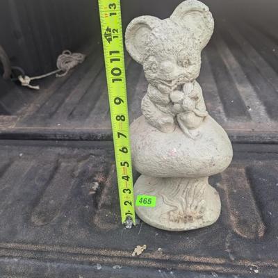 Concrete yard ornament- Mouse sitting on Mushroom