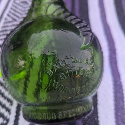 Wheaton Ball Claw Green Glass Bottle
