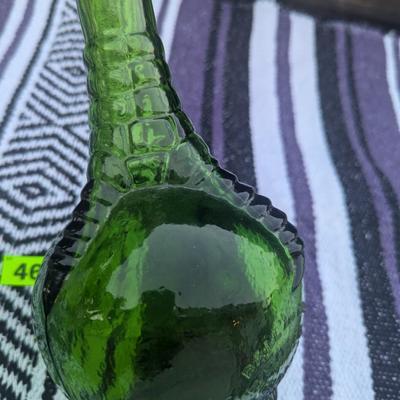 Wheaton Ball Claw Green Glass Bottle
