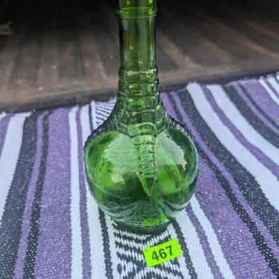 Wheaton Ball Claw Green Glass Bottle