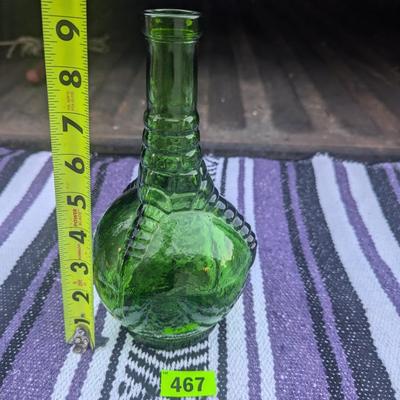 Wheaton Ball Claw Green Glass Bottle