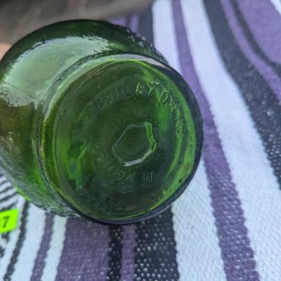 Wheaton Ball Claw Green Glass Bottle