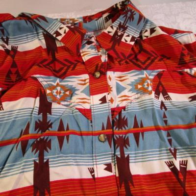 2 women's button-down long-sleeve shirts