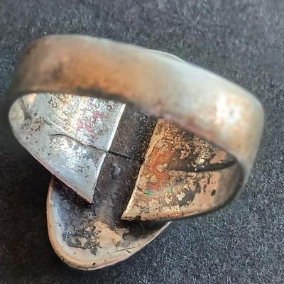 Bear paw ring- turquoise and silver - size 12