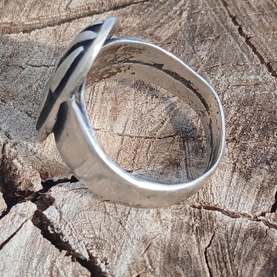 Bear paw ring- turquoise and silver - size 12
