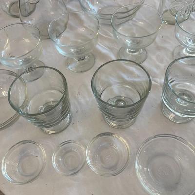 Sale Photo Thumbnail #1134: Assorted Clear Glass Serving Items    Total of 30 Pieces