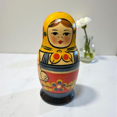 Sale Photo Thumbnail #1192: Vintage Russian Matryoshka Babushka Nesting Dolls
Approximately 4" Tall