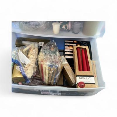 Sale Photo Thumbnail #1203: Candles, Candles and More  Includes Plastic Cabinet