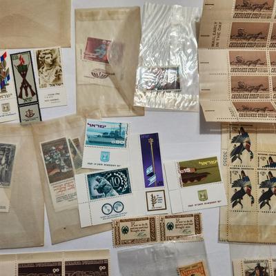Lot of USA and Israel Postage Stamps