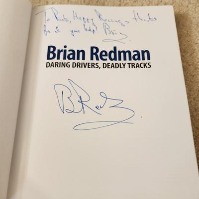 3 Autographed Signed Car Racing Books Parnelli Jones, Brian Redman Daring Drivers Deadly Tracks , Cages are for Monkeys Kevin Olson