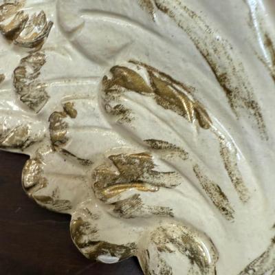 Antique painted plaster Chalkware small Cherub Angel's Head with Wings Wall Hanging Romantic Decor
