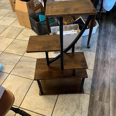 Sale Photo Thumbnail #1254: Metal and Wood Multi Tiered Floor Stand Plant Stand Choice #2
Approximately  17"X66"