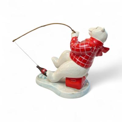 Sale Photo Thumbnail #1258: Vintage Coca Cola Polar Bear Ice Fishing Porcelain Figurine   1995
Approximately 4' Tall