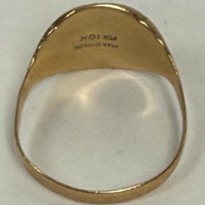 Vintage Gentlemen's 10K gold Signet Ring Monogramed with "HE"