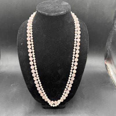 Sale Photo Thumbnail #105: Both necklaces are the same length (approx. 28"), one has a small bead and the other has a larger bead.  Both in good condition.
