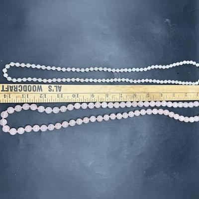 Sale Photo Thumbnail #107: Both necklaces are the same length (approx. 28"), one has a small bead and the other has a larger bead.  Both in good condition.