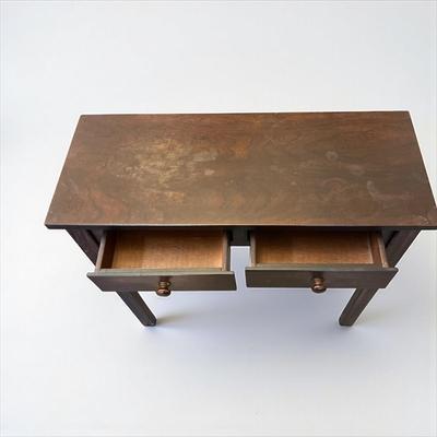 Sale Photo Thumbnail #1293: Bombay Company Sofa Table with Two Drawers    Slight Water Damage on the top
Approximately 30"X12"X29.5"
