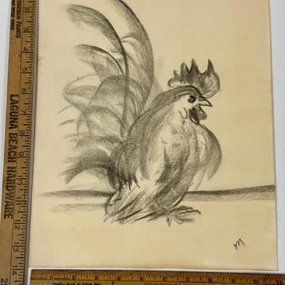 Sale Photo Thumbnail #236: In very good condition. Found behind another piece of art, but M artist is a mystery.