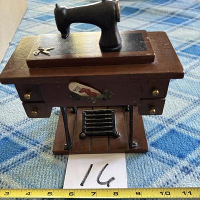 Miniature Sewing Machine Figure