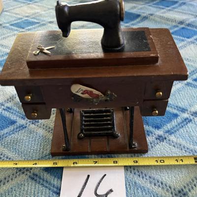 Miniature Sewing Machine Figure
