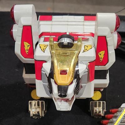 Sale Photo Thumbnail #313: Vintage Saban Mighty Morphin Power Rangers White Tigerzord Power Rangers Mighty Morphin 1995 Bandai Ninjor Ninja Action Figure plus others