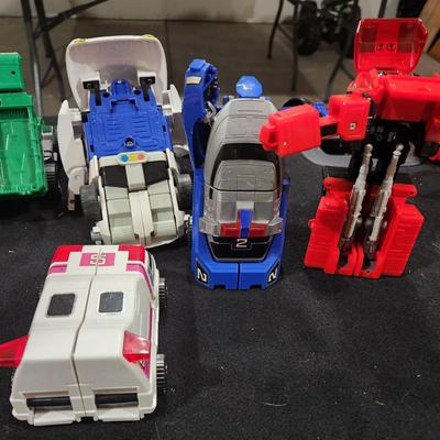 Sale Photo Thumbnail #309: Vintage Bandai Power Rangers 1996 ROBO RACER Police Car Transformers Zeo Turbo 6 Vintage Power Rangers Gekisou Sentai Carranger DX Victrailer DX VRV Robo Set JP