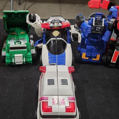 Sale Photo Thumbnail #306: Vintage Bandai Power Rangers 1996 ROBO RACER Police Car Transformers Zeo Turbo 6 Vintage Power Rangers Gekisou Sentai Carranger DX Victrailer DX VRV Robo Set JP