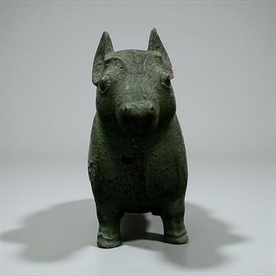 Sale Photo Thumbnail #1328: Replica of an Ancient Chinese Bronze Figure or a Tapir.  Some Damage See Photos