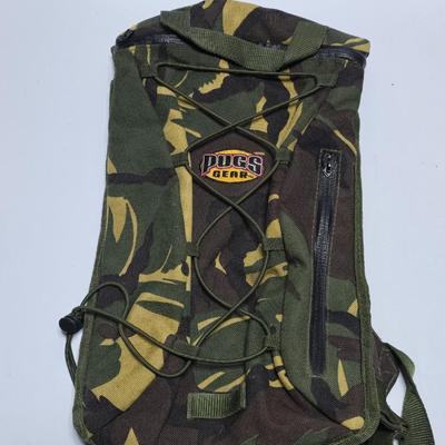 Hiking Starter kit - Pugs gear Camo Backpack - Vintage Boy scout BSA canteen - and an emergency radio