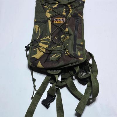 Hiking Starter kit - Pugs gear Camo Backpack - Vintage Boy scout BSA canteen - and an emergency radio