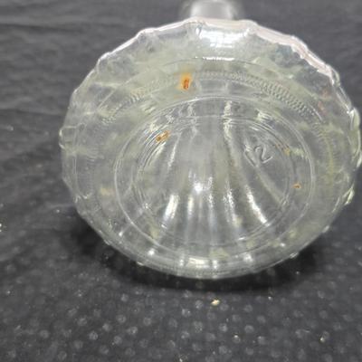 Vintage etched glassware - blown glass water pitcher with glasses and more