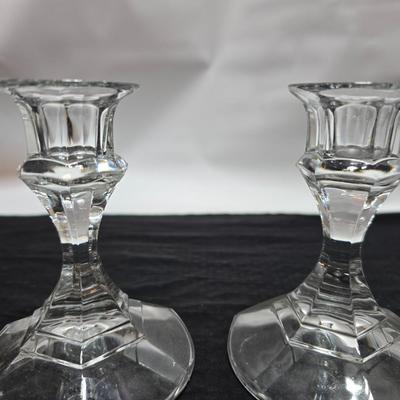 Vintage etched glassware - blown glass water pitcher with glasses and more