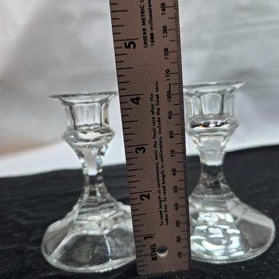 Vintage etched glassware - blown glass water pitcher with glasses and more