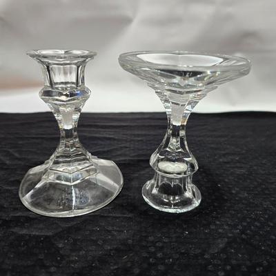 Vintage etched glassware - blown glass water pitcher with glasses and more