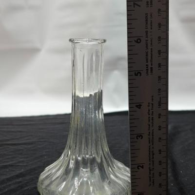 Vintage etched glassware - blown glass water pitcher with glasses and more