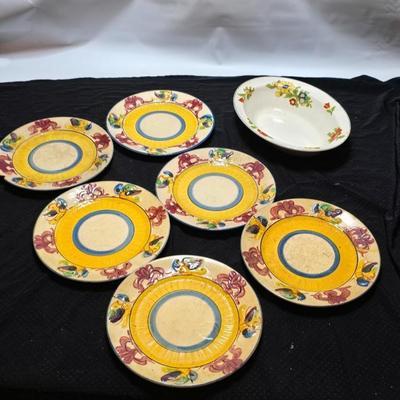 Vintage Maruhon Ware with beautiful serving bowl Johnson Brothers' Parsek - "Pareek" line.