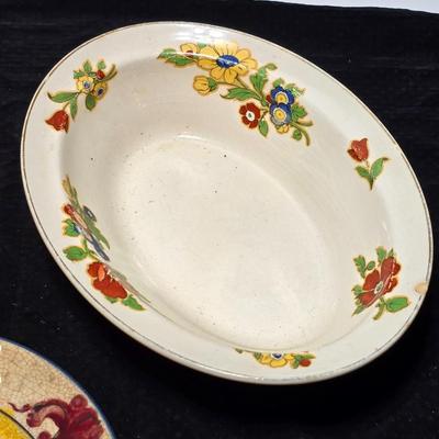 Vintage Maruhon Ware with beautiful serving bowl Johnson Brothers' Parsek - "Pareek" line.